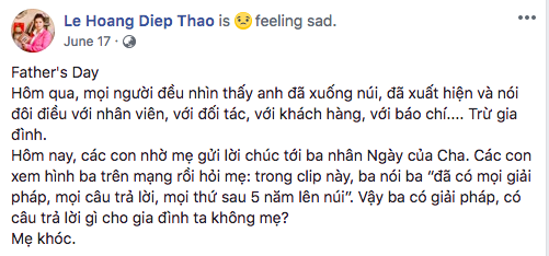 Trong khi ông Đặng Lê Nguyên Vũ năm lần bảy lượt xin đừng lôi các con vào cuộc, bà Lê Hoàng Diệp Thảo vẫn tiếp tục viết status các con bảo, các con đồng lòng hy sinh - Ảnh 2.