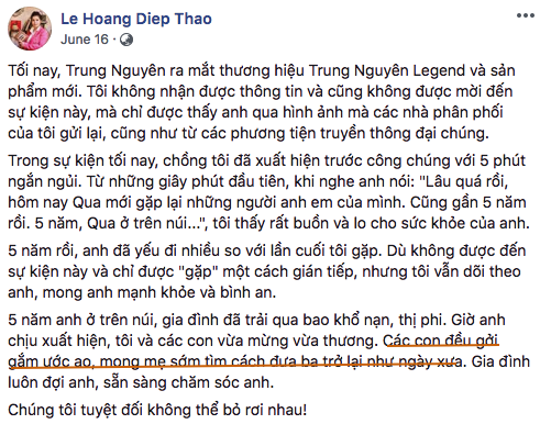 Trong khi ông Đặng Lê Nguyên Vũ năm lần bảy lượt xin đừng lôi các con vào cuộc, bà Lê Hoàng Diệp Thảo vẫn tiếp tục viết status các con bảo, các con đồng lòng hy sinh - Ảnh 1.