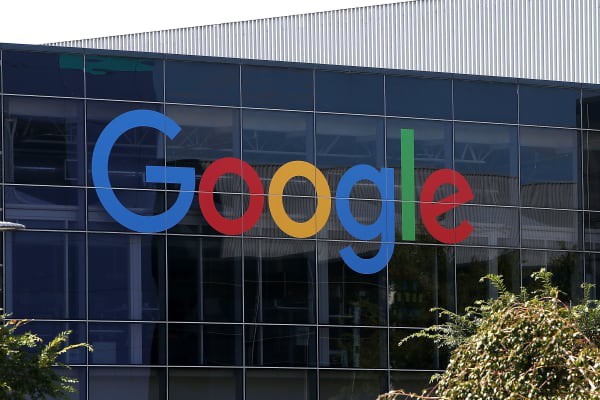 The new Google logo is displayed at the Google headquarters on September 2, 2015 in Mountain View, California.