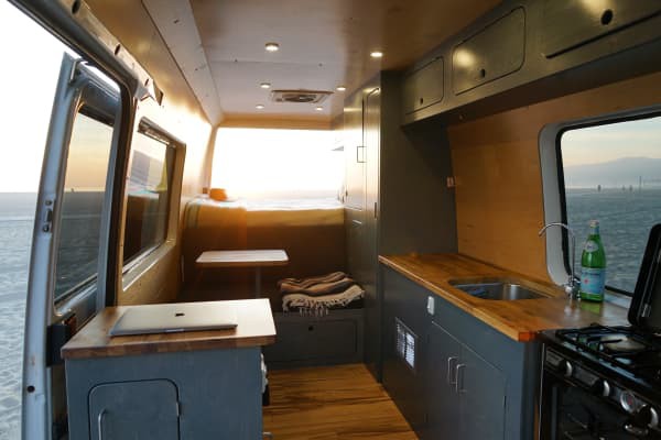 The interior of Jack Mann's 2006 Mercedes Sprinter