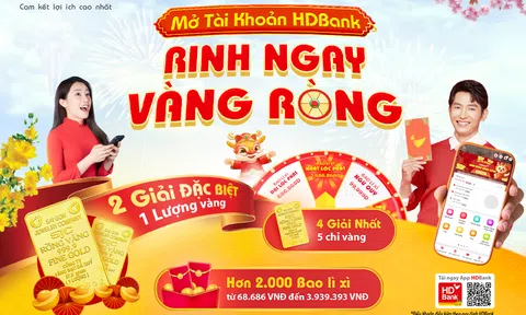 Mở tài khoản HDBank, hơn 100 khách hàng bất ngờ trúng vàng và hàng triệu đồng