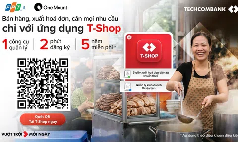 Techcombank ra mắt ứng dụng T-Shop giúp hộ kinh doanh quản lý bán hàng vượt trội: 2 phút đăng ký, 5 năm miễn phí