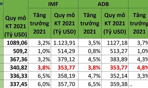 Việt Nam đang ở đâu trong dự báo tăng trưởng của các tổ chức quốc tế?