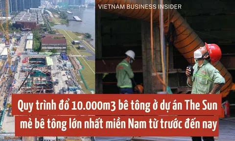 [Photo] Quy trình đổ 10.000m3 bê tông ở dự án The Sun - mẻ bê tông lớn nhất miền Nam từ trước đến nay