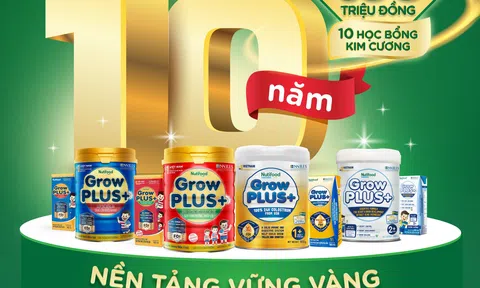 Đánh dấu chặng đường 10 năm, Nutifood GrowPLUS+ tri ân khách hàng bằng hàng ngàn giải thưởng với tổng trị giá đến 18 tỷ đồng