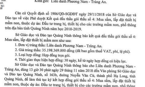 Những dấu hiệu 'nổi cộm' trong đấu thầu của Công ty Tràng An