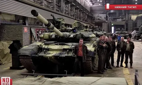 Nga công bố hình ảnh xe tăng T-90 lắp ráp cho Việt Nam đã hoàn thiện