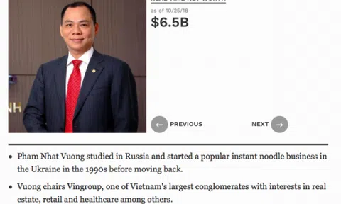 Chứng khoán lao dốc mạnh, ông Phạm Nhật Vượng vẫn tăng 8 bậc trong danh sách những tỷ phú giàu có nhất hành tinh