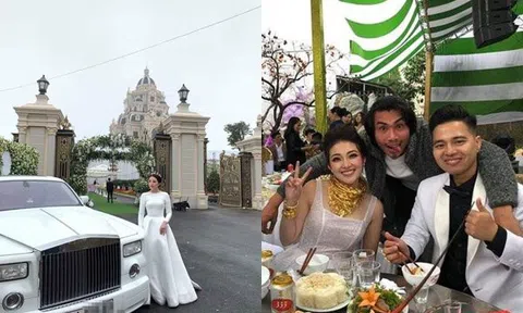 Lâu đài của đại gia Nam Định có con gái đeo vàng trĩu cổ ngày cưới