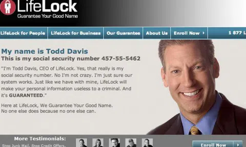 Công khai danh tính để chứng tỏ khả năng bảo mật, CEO Lifelock bị mạo danh hàng chục lần, phạt 12 triệu USD vì “quảng cáo gian dối”