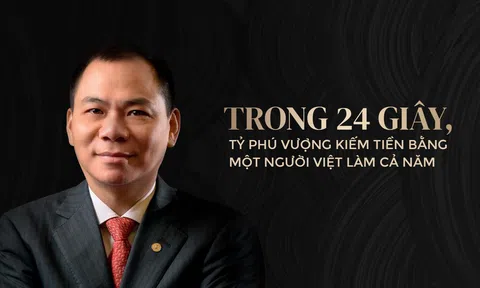 Trong 24 giây, tỷ phú Phạm Nhật Vượng kiếm tiền bằng một người Việt làm cả năm