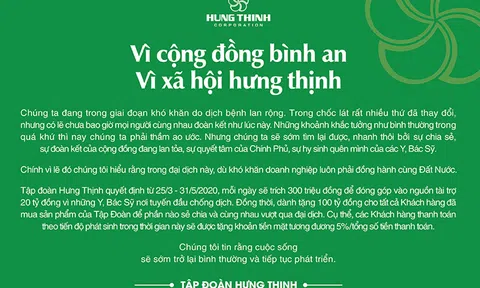 Tập đoàn Hưng Thịnh tài trợ 120 tỷ đồng cho đội ngũ Y, Bác Sĩ và khách hàng