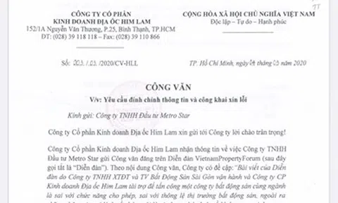 Địa ốc Him Lam Land tố bị Metro Star vu khống, bôi nhọ danh dự